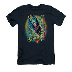 Superman Shirt Slim Fit Break Through Navy T-Shirt