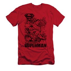 Superman Shirt Slim Fit Breaking Chains Red T-Shirt