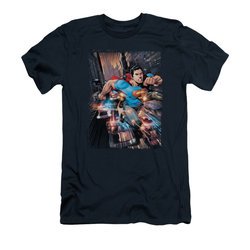 Superman Shirt Slim Fit Bullet Proof Navy T-Shirt