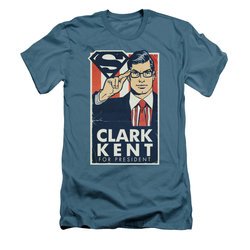 Superman Shirt Slim Fit Clark Kent For President Slate T-Shirt