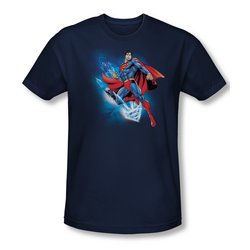 Superman Shirt Slim Fit Crystallize Navy T-Shirt