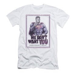 Superman Shirt Slim Fit Don't Want You White T-Shirt