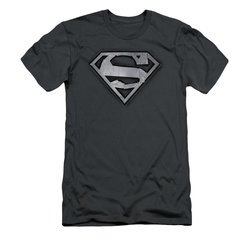 Superman Shirt Slim Fit Duct Tape Shield Charcoal T-Shirt