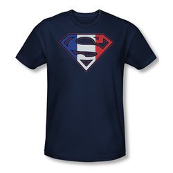 Superman Shirt Slim Fit French Shield Navy T-Shirt