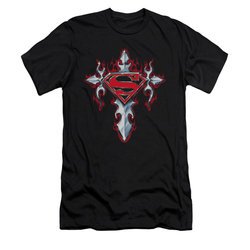 Superman Shirt Slim Fit Gothic Cross Black T-Shirt