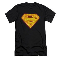 Superman Shirt Slim Fit Hot Steel Shield Black T-Shirt