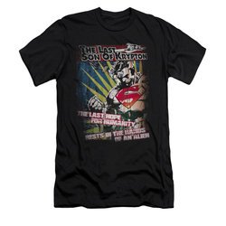 Superman Shirt Slim Fit Last Hope Black T-Shirt