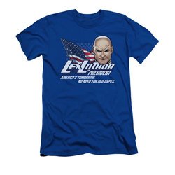 Superman Shirt Slim Fit Lex Luthor For President Royal Blue T-Shirt