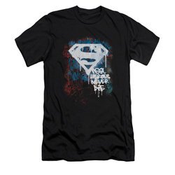 Superman Shirt Slim Fit Never Die Black T-Shirt