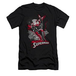 Superman Shirt Slim Fit Red & Gray Black T-Shirt