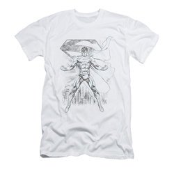 Superman Shirt Slim Fit Sketch White T-Shirt