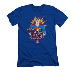 Superman Shirt Slim Fit Steel Pop Royal Blue T-Shirt