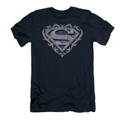 Superman Shirt Slim Fit Tribal Steel Navy T-Shirt