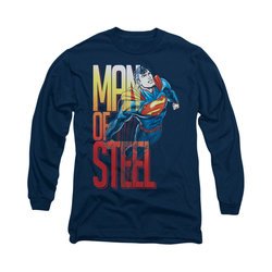 Superman Shirt Steel Flight Long Sleeve Navy Tee T-Shirt