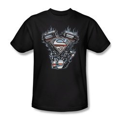 Superman Shirt V Twin Logo Black T-Shirt