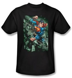 Superman T-shirt DC Comics Superhero Indestructible Adult Black Shirt