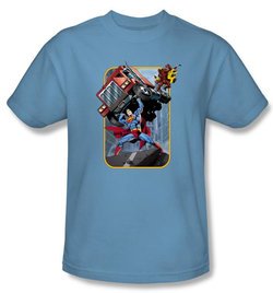 Superman T-shirt Pick Up My Truck Adult Royal Blue Tee Shirt