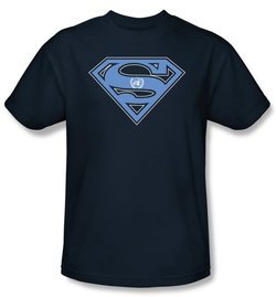 Superman T-shirt U.N. United Nations Flag Adult Navy Blue Tee Shirt