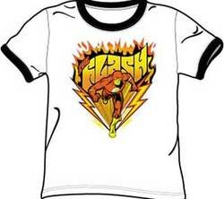 The Flash T-shirt - Blazing Speed Adult White/Black Adult Ringer Tee