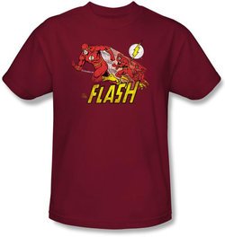 The Flash T-shirt - Crimson Comet DC Comics Adult Cardinal Red Tee