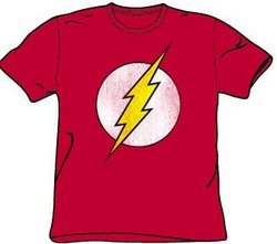 The Flash T-shirt - Flash Logo Distressed Adult Red Tee