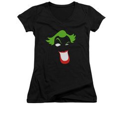 The Joker Shirt Juniors V Neck Simplified Black T-Shirt