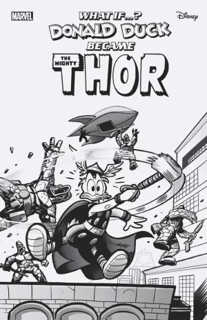 What if Donald Duck Became Thor #1 ((Retailer 100 Copy Incentive Variant) B&W Variant)