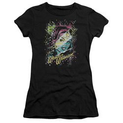 Wonder Woman Juniors Shirt Color Block Black T-Shirt