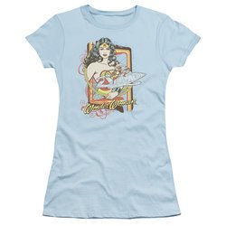 Wonder Woman Juniors T-shirt - Invisible Jet Light Blue Tee