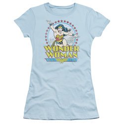 Wonder Woman Juniors T-shirt - Star Of Paradise Island Light Blue Tee