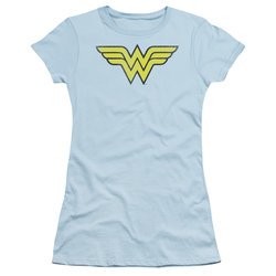 Wonder Woman Juniors T-shirt - WW Logo Distressed Tee