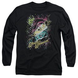 Wonder Woman Long Sleeve Shirt Color Block Black Tee T-Shirt