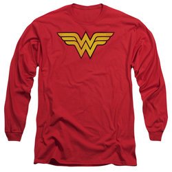 Wonder Woman Long Sleeve Shirt Logo Red Tee T-Shirt