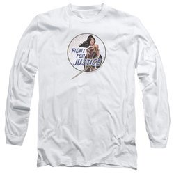 Wonder Woman Movie Long Sleeve Shirt Fight For Justice White Tee T-Shirt