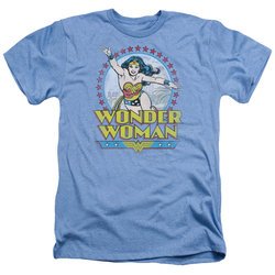 Wonder Woman Shirt Stars Heather Light Blue T-Shirt