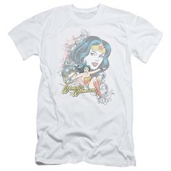 Wonder Woman Slim Fit Shirt Scroll White T-Shirt