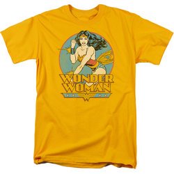 Wonder Woman T-shirt - DC Comics Super Hero Adult Gold Tee