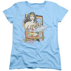 Wonder Woman Womens Shirt Invisible Jet Light Blue T-Shirt