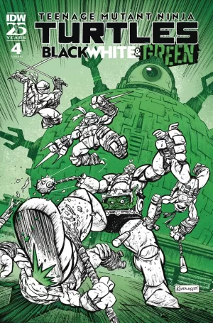 Teenage Mutant Ninja Turtles Black White & Green #4 10 Copy Catalan Foil