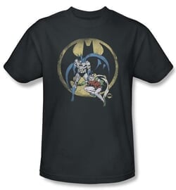 Batman And Robin T-shirt - Team DC Comics Adult Charcoal