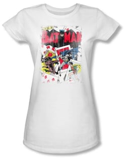 Batman Juniors T-Shirt - Number 11 Distressed White Tee