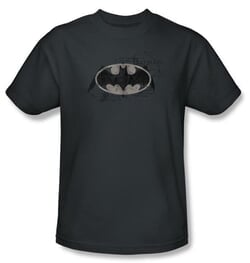 Batman Kids T-Shirt - Arcane Bat Logo Youth Charcoal Grey Tee