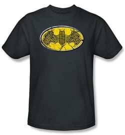 Batman Kids T-Shirt - Celtic Shield Youth Charcoal Gray Tee