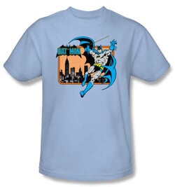 Batman Kids T-Shirt - In The City Youth Light Blue Tee