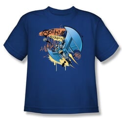 Batman Kids T-Shirt - Knight Flight Youth Royal Blue Tee