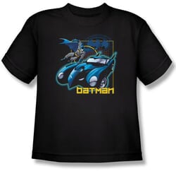 Batman Kids T-Shirt - Nice Wheels Youth Black Tee