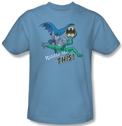 Batman Kids T-Shirt - Riddle Me This Youth Carolina Blue Tee