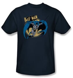 Batman Kids T-Shirt - Through The Night Youth Navy Blue Tee