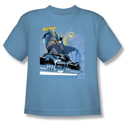 Batman Kids T-Shirt - Two Gotham Gargoyles Youth Blue Tee