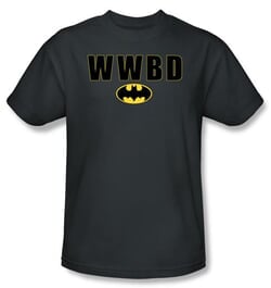 Batman Kids T-Shirt - WWBD Bat Logo Youth Charcoal Grey Tee